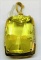 25 MM X 18 MM FACETED 37.0ct CANARY QUARTZ PENDANT IN 14 KT YELLOW GOLD BEZEL W/ DIA., 18 GRAMS