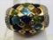 14 KT YELLOW GOLD MULTI GEMSTONES WITH DIAMOND ACCENT 9.2 GRAMS