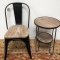 NEW WMC DESIGNER METAL CHAIR & END TABLE BY THREE HANDS CORP ($295.00)