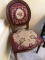NEEDLE POINT ANTIQUE VICTORIAN CHAIR (RED BACK)