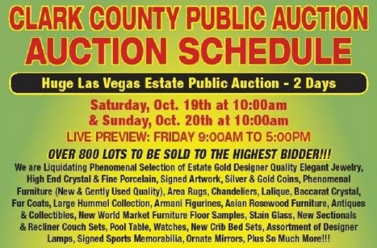 FRIENDLY REMINDER!! PART II OF LAS VEGAS ESTATE AUCTION - SUNDAY @10:00AM