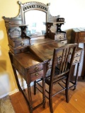 VERY NICE ANTIQUE DESK WITH CHAIR
