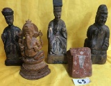 LOT OF (5) ASIAN SCULPTURES  - SEE PICS FOR DETAILS
