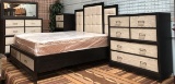 NEW WMC TWO TONE KING SIZE BEDROOM SUITE - NO MAT & BOX