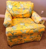 FLORAL YELLOW OCCASIONAL SWIVEL CHAIR BY EXPRESSIONS FROM ESTATE