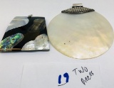 2 MOTHER OF PEARL PENDANTS