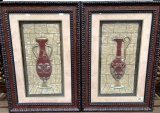 PAIR OF FRAMED DCOR RECTANGULAR ARTWORK - VASES