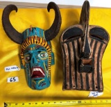 LOT OF TWO WOOD CARVED MASKS