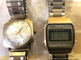 LOT OF TWO WATCHES  - VINTAGE ELGIN & PULSAR DIGITAL WATCH