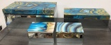 NEW WMC DESIGNER SET OF (4) JEWELRY BLUE BOXES BY THREE HANDS CORP ($157.00)