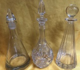 LOT OF 3 DECANTERS