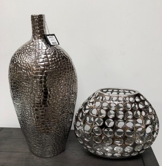 NEW WMC DESIGNER PAIR OF VASES BY THREE HANDS (128.00)