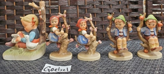 LOT OF (5) KIDS IN TREES - HUMMEL FIGURINES - SEE PICS FOR DETAILS