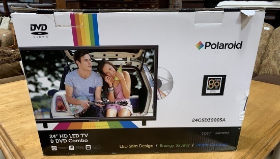 NEW IN BOX POLAROID 24" TV WITH BUILT IN DVD PLAYER