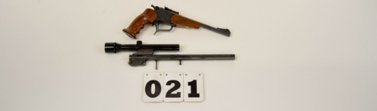 Thompson Center Contender .22 K Hornet Pistol, #232558, 10-In. bbl., and 14-In. 30-30 bbl. w/Bushnel