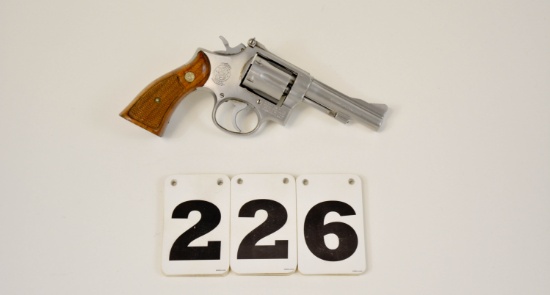 Smith & Wesson 67, 38 Special DA Rev., #5K1181, w/Holster, Nickel finish, walnut grips