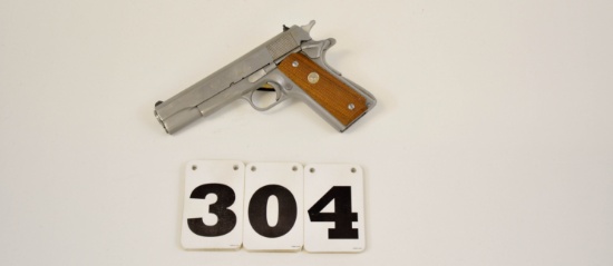 Colt MKIV Series 80 Gov't Commander 45 Semi-Auto. Pistol, #SS02281, w/2 clips and hard case, Stainle