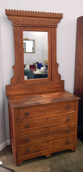 Eastlake Dresser W/ Mirror - 79½"h X 37¾"w X 19"d