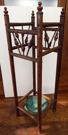 Victorian Stick & Ball Umbrella Stand (1 Spindle & Ball Missing) - 28¼"h X