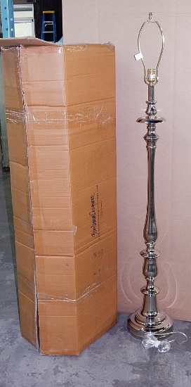 Nickle Finish Baroque Floor Lamp, 63" - In Box