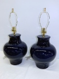 2 Navy Cookie Jar Lamps, 28