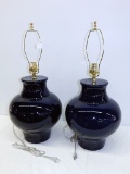 2 Navy Cookie Jar Lamps, 28