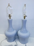 2 Pale Blue Ming Lamps, 31