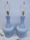 2 Pale Blue Ming Lamps, 31