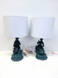 Set Teal Boy & Girl Lamps, 23