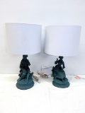 Set Teal Boy & Girl Lamps, 23