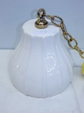 White Fluted Clay Pendant, 11