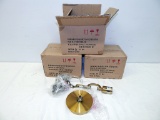 3 Antique Brass Finish Single Light Pendant Kits - In Box