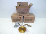 3 Antique Brass Finish Single Light Pendant Kits - In Box