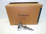 2 Large Nickle Finish Finials - In Box