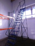 Louisville 15-step Metal Rolling Ladder - LOCAL PICKUP ONLY