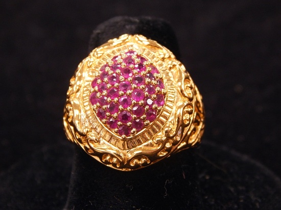 925 Purple Sapphire Ring - Size 7 - 12.2g Total Weight