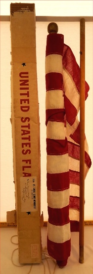 1963 American Cloth Flag W/ Pole