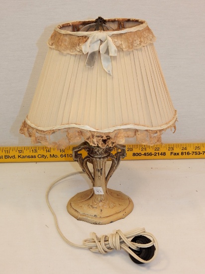 1920s Iron Lamp W/ Original Shade