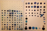 Vintage Carded Buttons - Includes 2 Cards Blue Glass