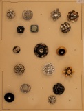 Vintage Carded Buttons - Includes Rhinestone