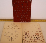 Vintage Carded Buttons - Includes 3 Cards Glass, Moonglow