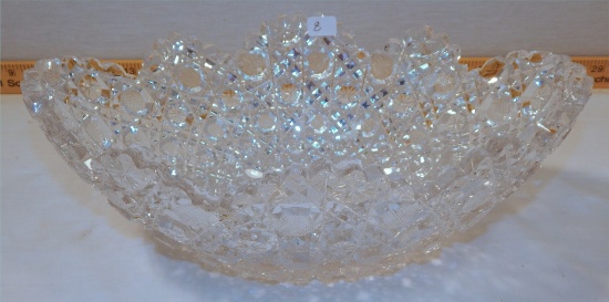 Cut Glass Bowl - 11¾"x7¾", W/ Minor Bumps