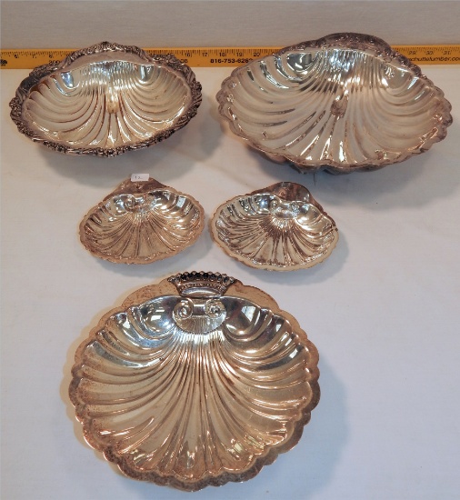 5 Misc. Silver Shell Dishes