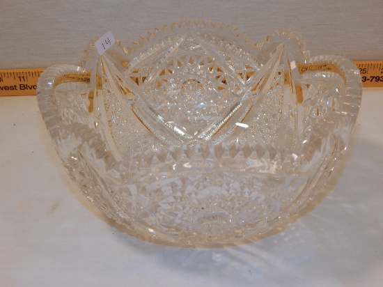 Large Cut Glass Bowl - 9"