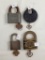 4 Misc. Locks W/ Keys - Slay Maker, U. S. Samson, Elgin & Eagle Invanek