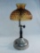 Oil Lamp W/ Amber Shade