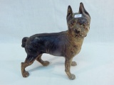 Old Cast Iron Boston Terrier Door Stop W/ Original Paint