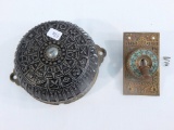 Old Iron Door Bell & Plate