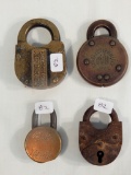 4 Locks - Illinois Central, Street Letter Box US, E. P. Hurd Lock Co. Etc.