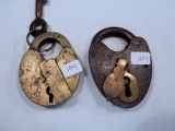 2 Misc. Locks - 1 W/ Key, GRI&P; 1 Heart-Shaped, US